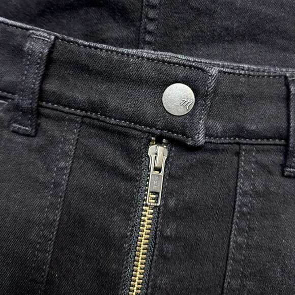 Madewell Utility Black Denim Zip Up Mini Skirt Size 23 - Picture 8 of 9